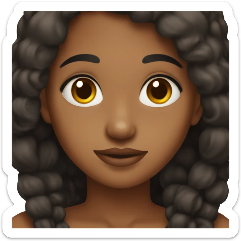 brown girl with brown eyes and black hair  sticker