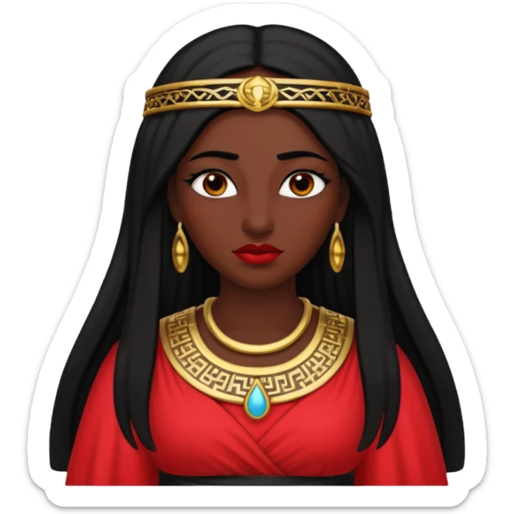 Isis, Mother of Gods from Gods and Goddesses with long black hair, red outfit sticker