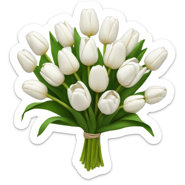 white tulip bouquet  sticker