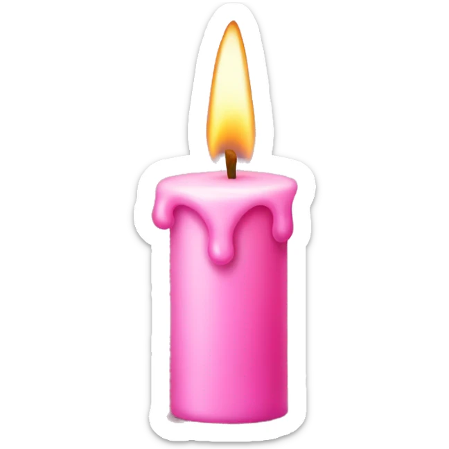Pink candle sticker