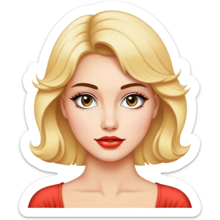 Beautiful woman in 1980’s woman fashion look sticker