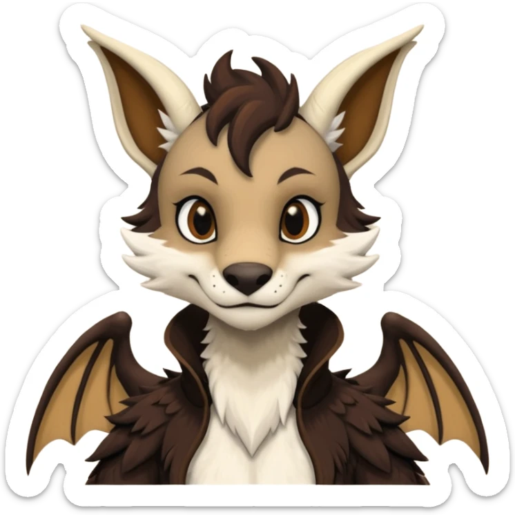 "Telephone" the brown and black anthropomorphic anthro "Dutch Angel Dragon" furry original species fursona fursuit sticker