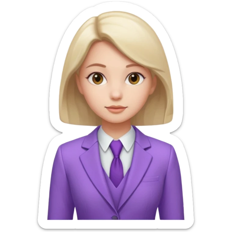 lavender-purple girl's Suit, smooth rounded neckline, simple design, glossy surface, plain background. Negative: Girls, only suit. sticker