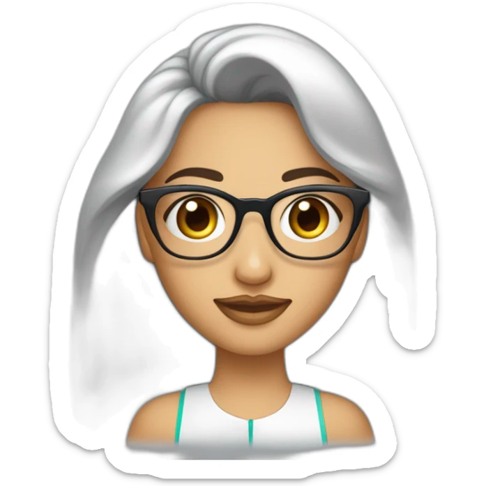 une ado marocaine voilée avec des lunettes et un grain de beauté au dessus du sourcil gauche sticker