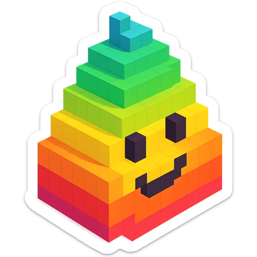 Poo rainbow  sticker