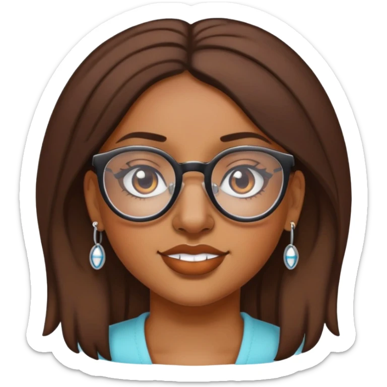 brownskin girl with glasses and nose piercings sticker
