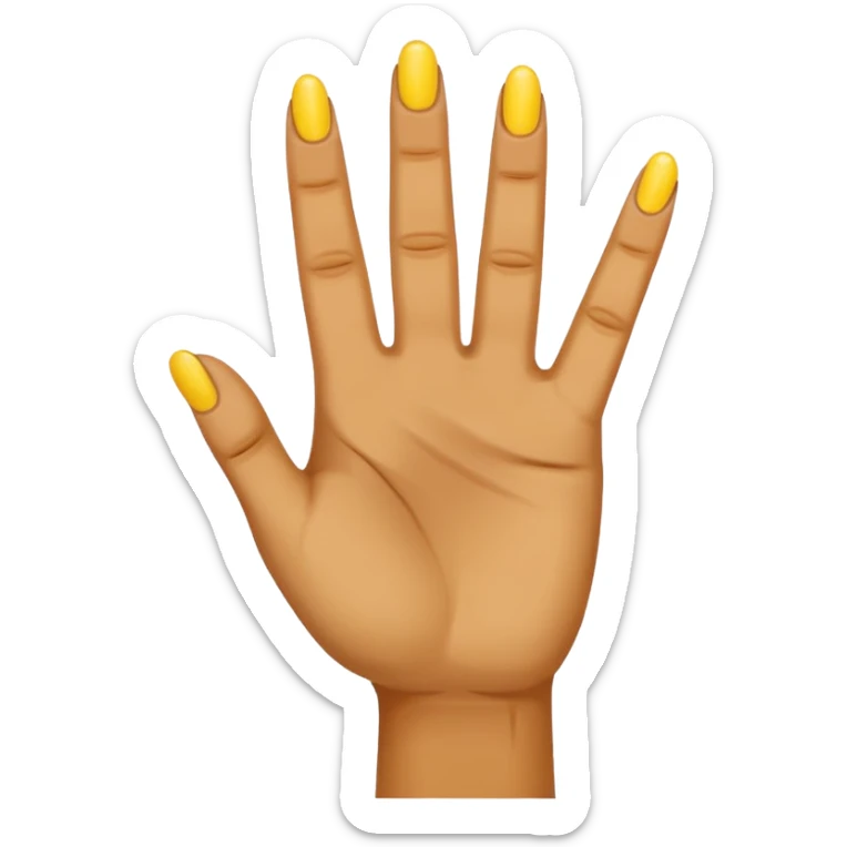 hand with yellow color like emoji holding up 3 fingers sticker