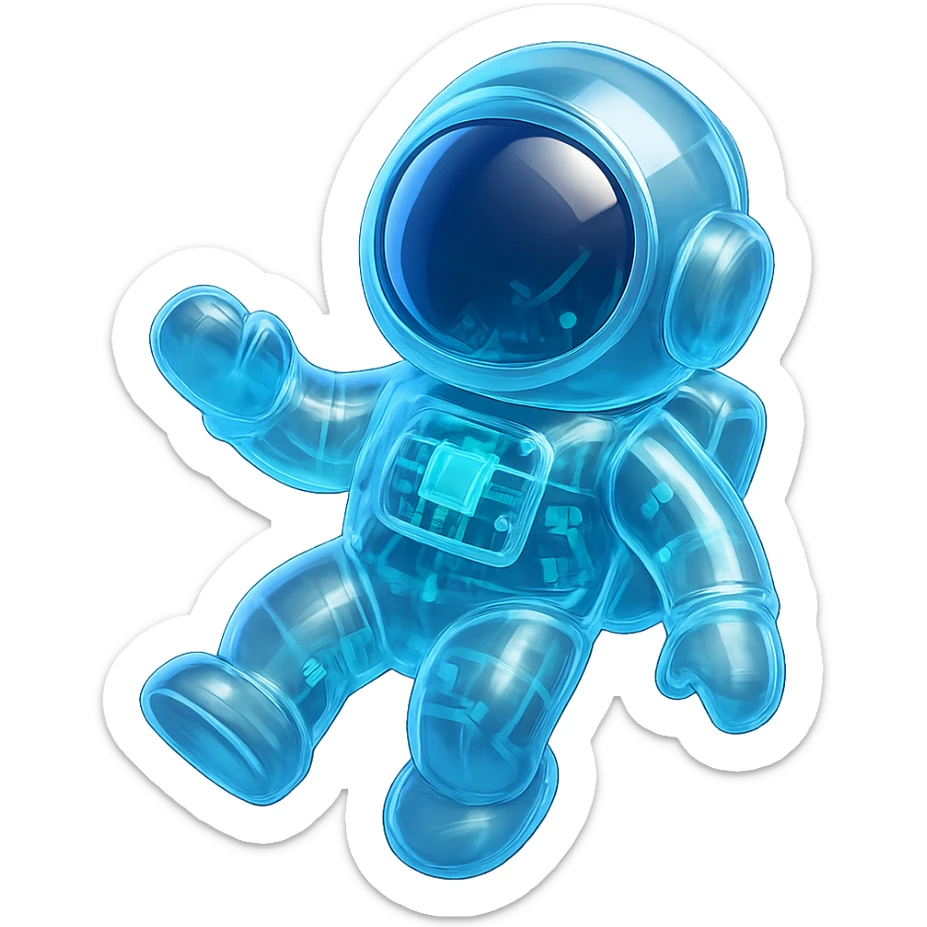 astronaut floating in space sticker