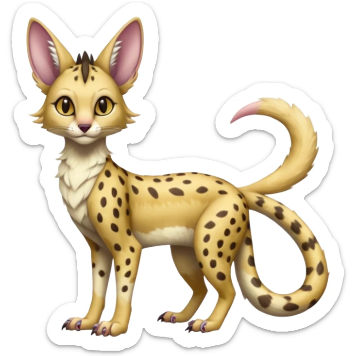 Flurry furry scaly sergal-serval-possum-sphynx-mouse-sergal-fusion-animal-hybrid-creature  sticker