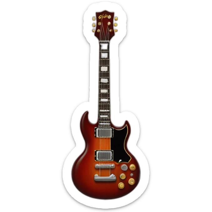 Angus Young english schoolboy dress,and his Gibson SG guitar sticker