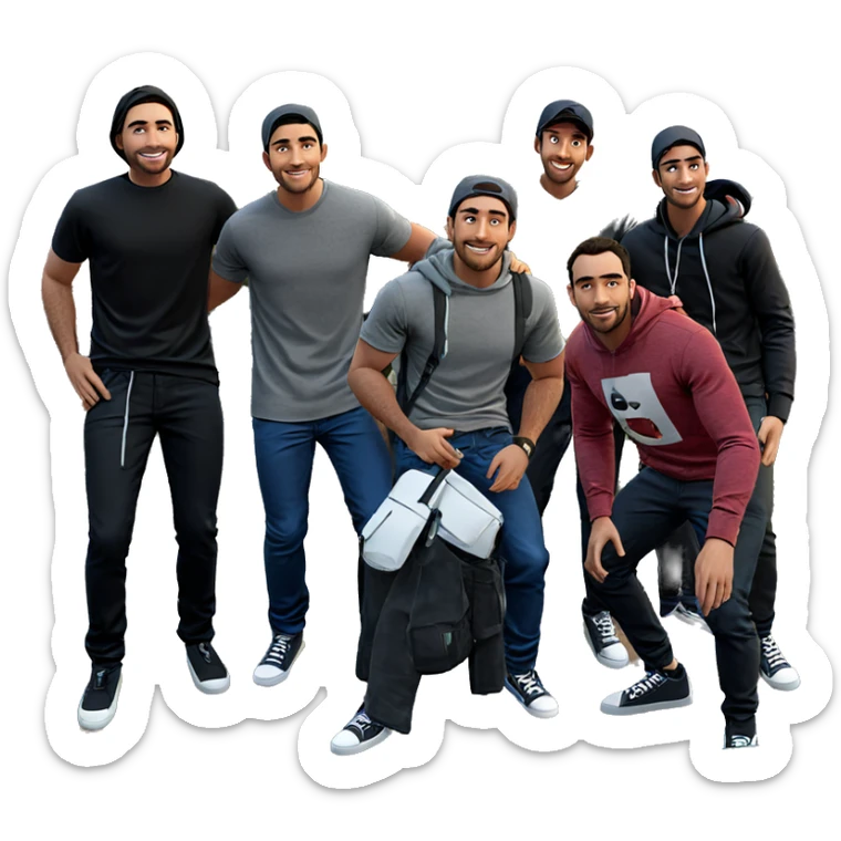 boys hanging out outdoors sticker