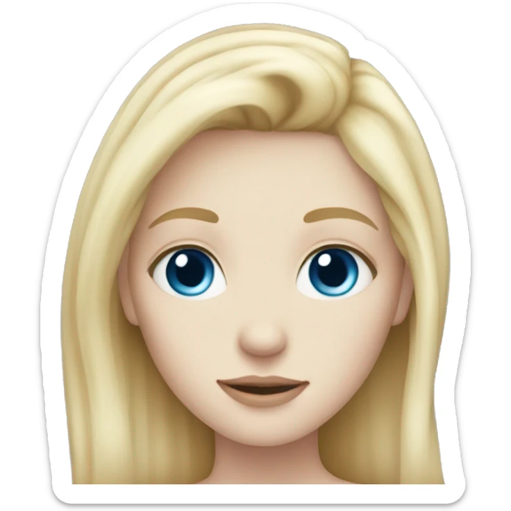 Blonde girl with blue eyes and pale skin  sticker