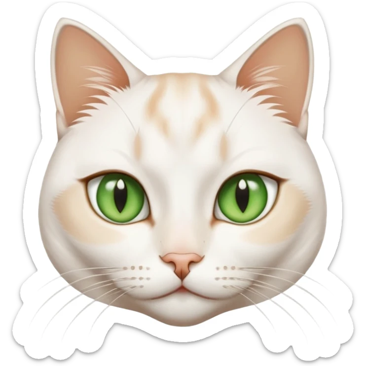 a closing eye girl hubs a white jinjila cat,the cat’s eyes are open and green  sticker