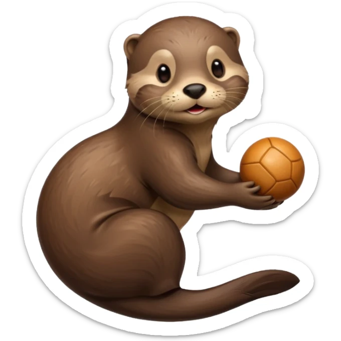 otter with ball sticker