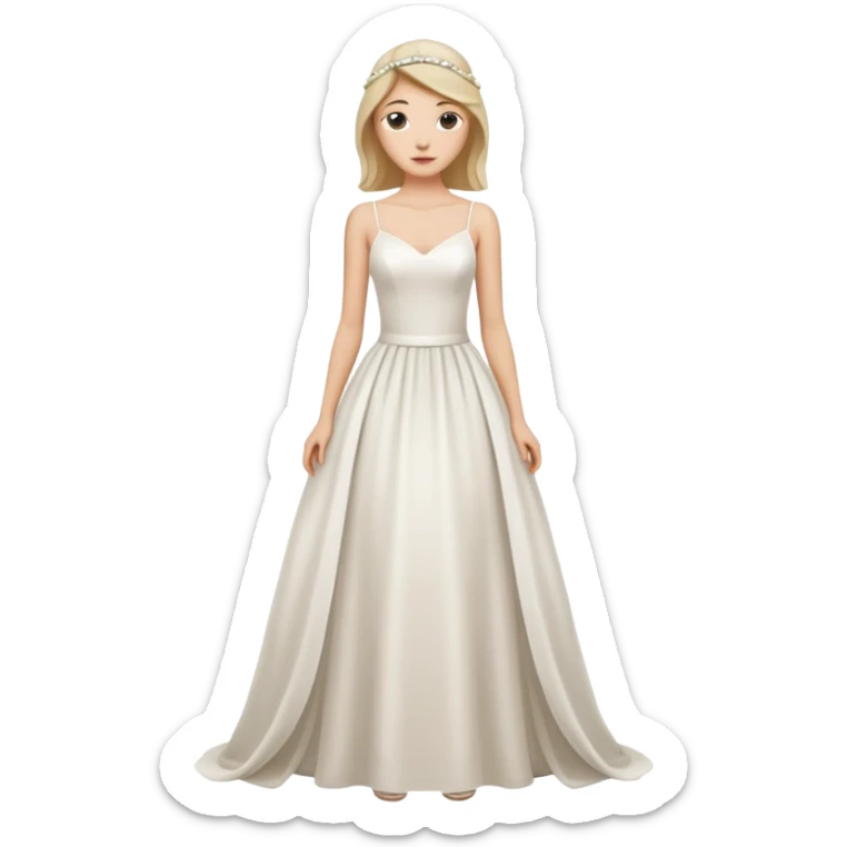 Chica blanca,cuerpo entero, vestido boda tirantes finos sticker