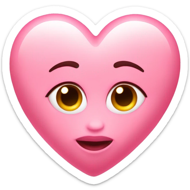 a baby pink love heart surrounded by kisses sticker