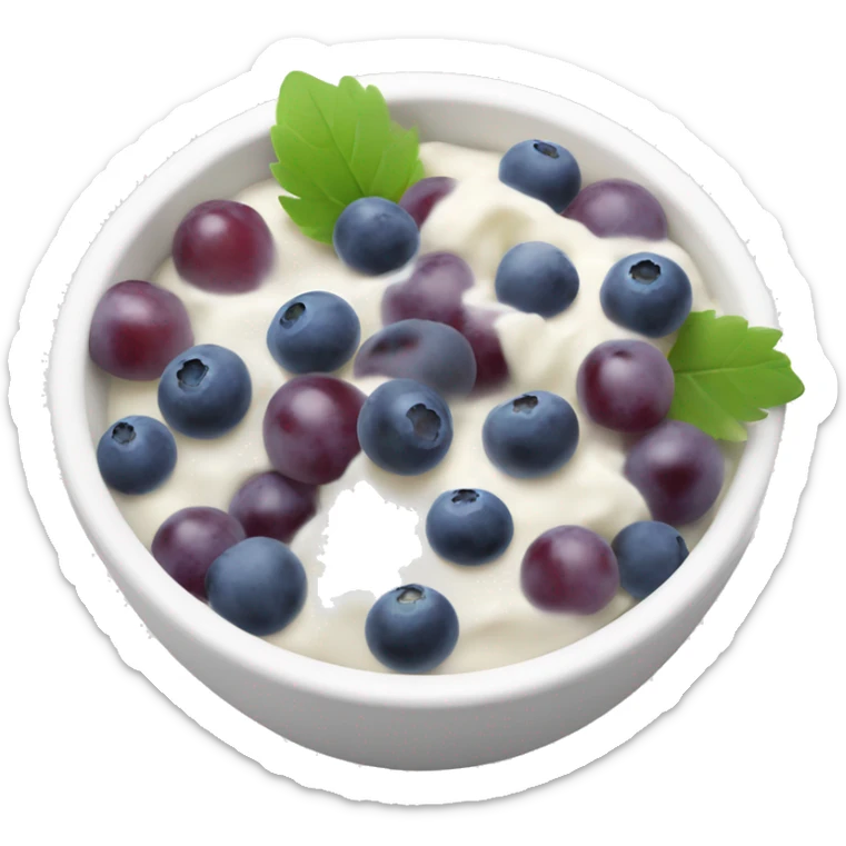 yoghurt bowl with grapes and blueberries sticker