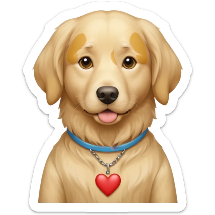 cream england golden retriever wearing an im stupid shirt sticker