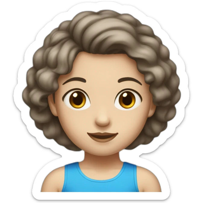 Une fille blanche au cheveux brun foncé au yeux bleu qui fait de la gymnastique sticker