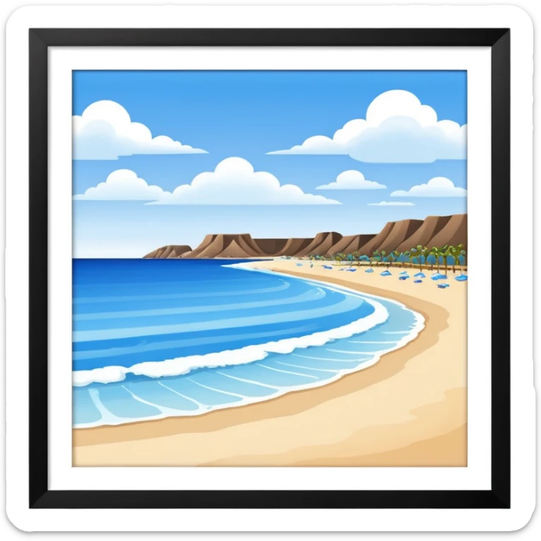 playa paisaje sin que sea un cuadro y que el cielo azul y la arena esten recortada sticker