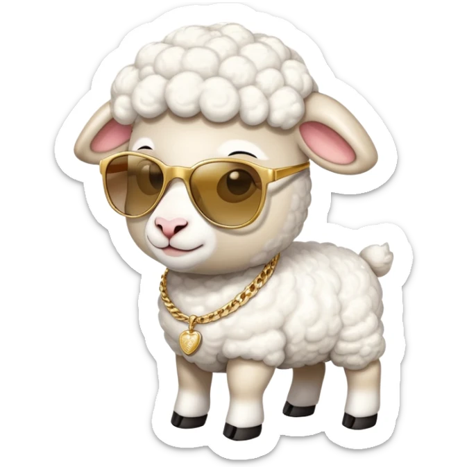  lamb wearing sunglasses and gold necklace 
 +  lamb wearing sunglasses and gold Rolex
 sticker