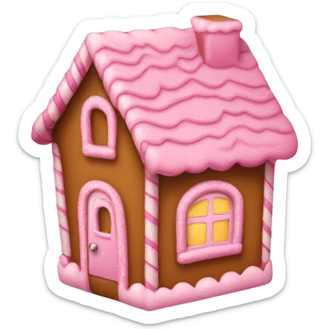 A pink gingerbread house sticker