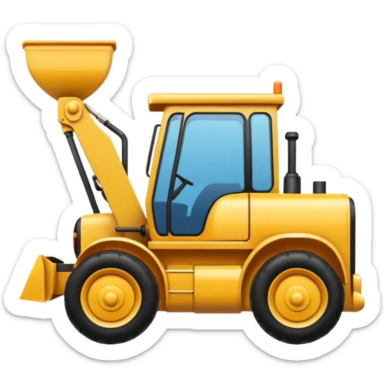 voglio che crei un emoji di un trattore che rimuove il codice per pulirlo sticker