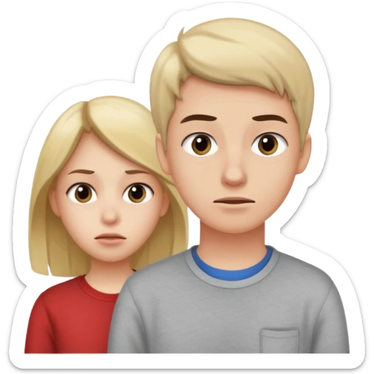 Indifference - lack of interest, concern, or sympathy - teenager rolling eyes with parent in the disance behind them sticker