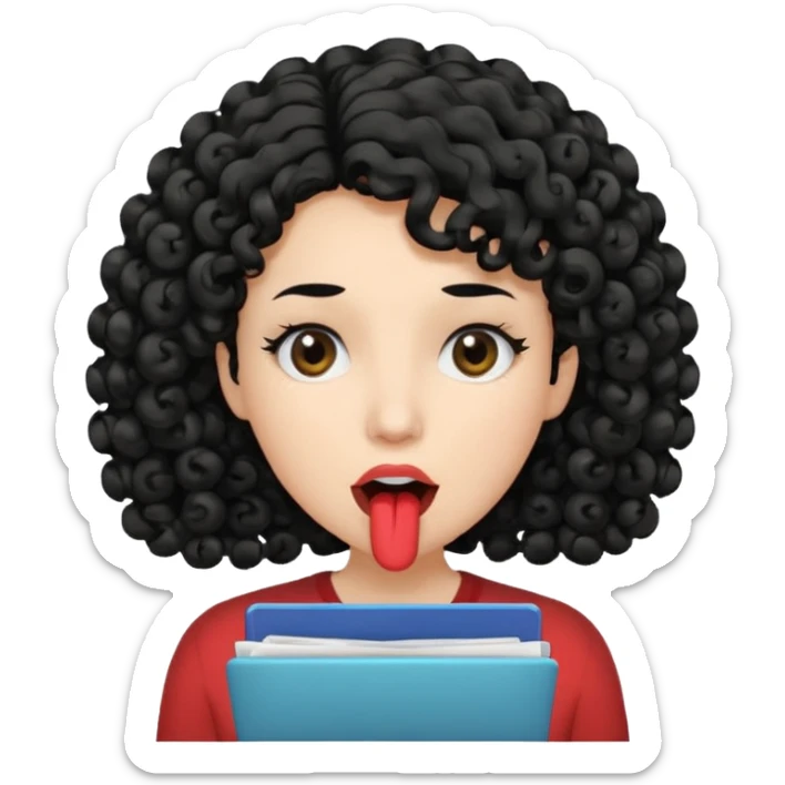 a woman is talking and English letters are coming out of her mouth sticker