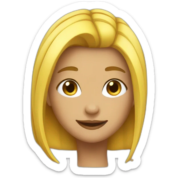 a girl with black and yellow hair a little short she is always happy sticker