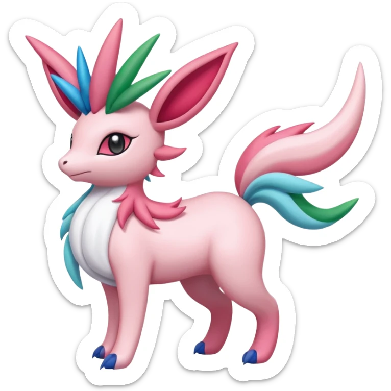 Shaymin-Sylveon-Cresselia-Milotic-Amaura-Pokémon-Fakémon-fusion, full body sticker