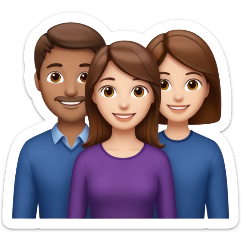 Un trouple : deux hommes  et une femme qui sont tensemble , ils sont tous blanc et brun  sticker