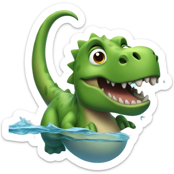 Dinosaur in water  sticker