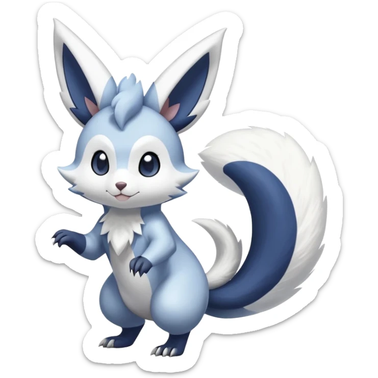 Shiny Furret-Minccino-Meowstic-Absol-Zangoose-Hybrid (Full body) sticker