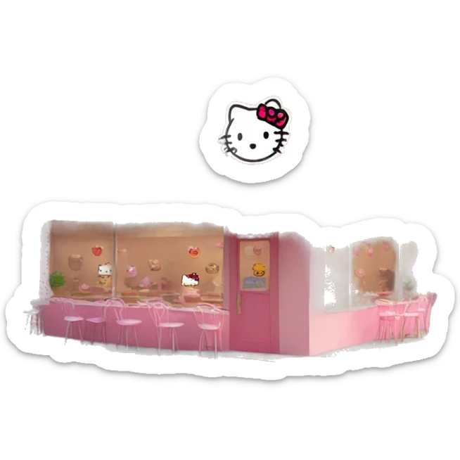 Hello kitty cafe sticker