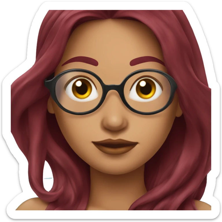 Beautiful tattooed  burgundy long haired woman swimming in a pool sticker