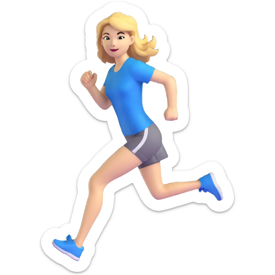 Michelle Monaghan running, female actress with honey blonde hair sticker