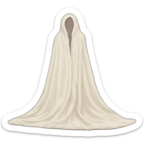 The silhouette of a woman's figure under a silk blanket sticker