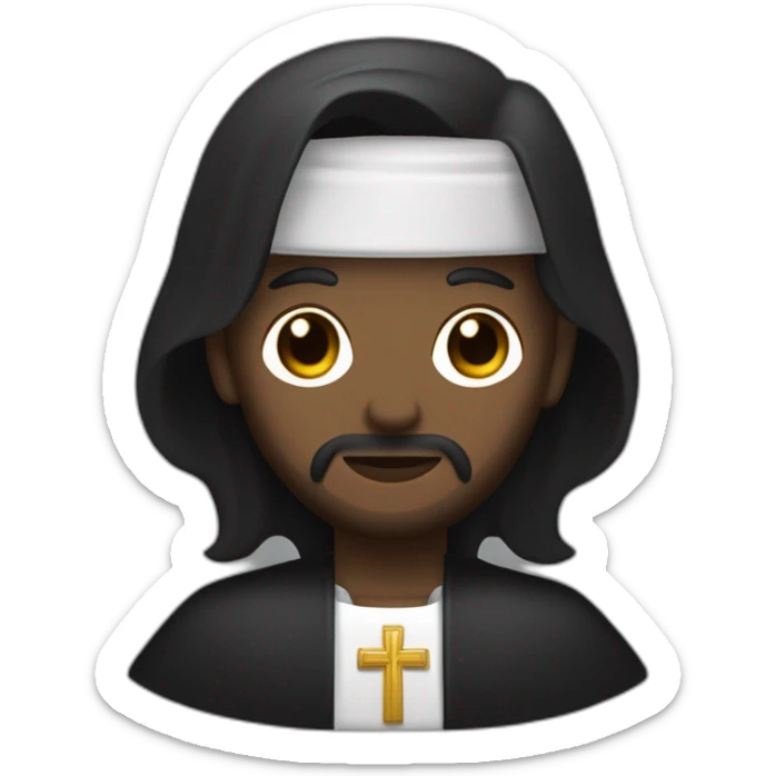 sacerdote piel blanca vestidi de negro crucifijo en la mano sticker