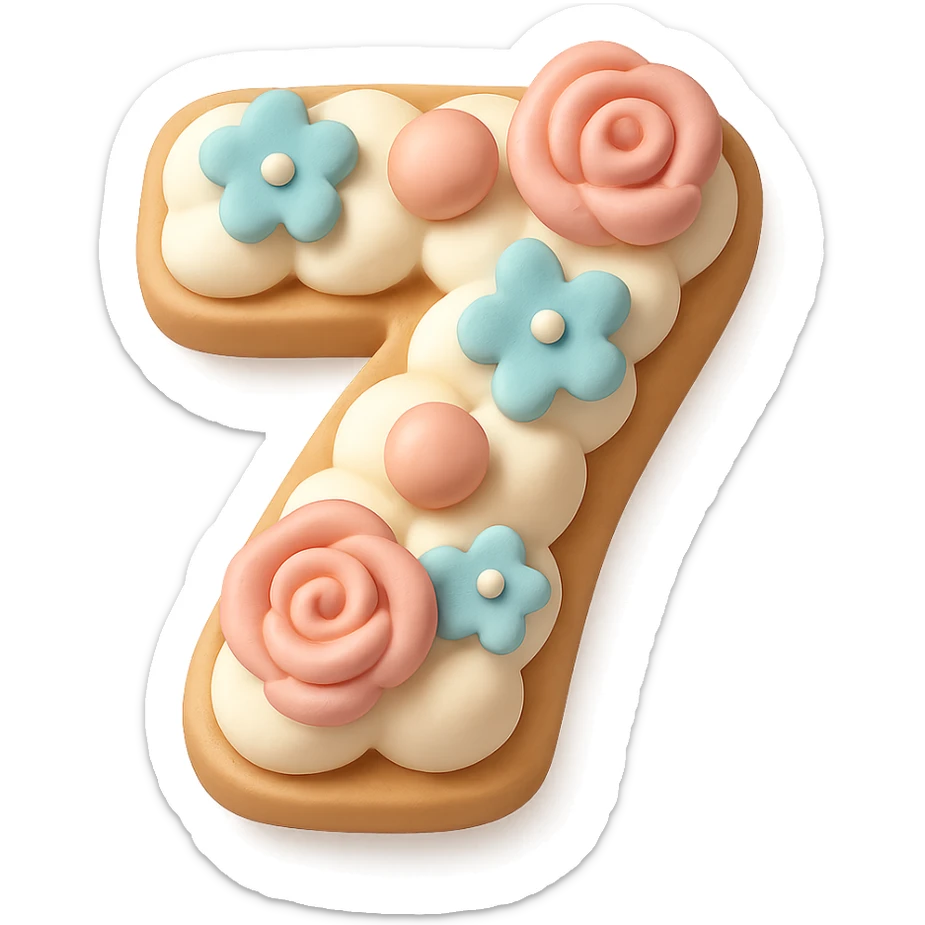 number cookie cream tart, simplified, clear, emoji-like sticker