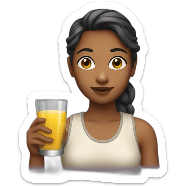 a girl with a glass in her hand sticker