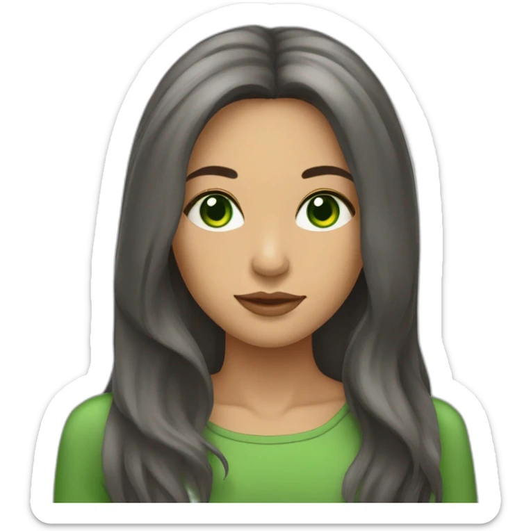 Woman Latina with long hair and green eyes  sticker