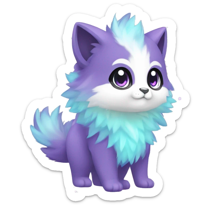  High quality Cute Cool Kawaii edgy Pretty Chibi Fur-Sona Shiny Colorful Sparkly Fakemon Full Body sticker