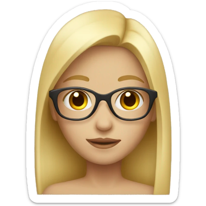Blond girl with glass sticker