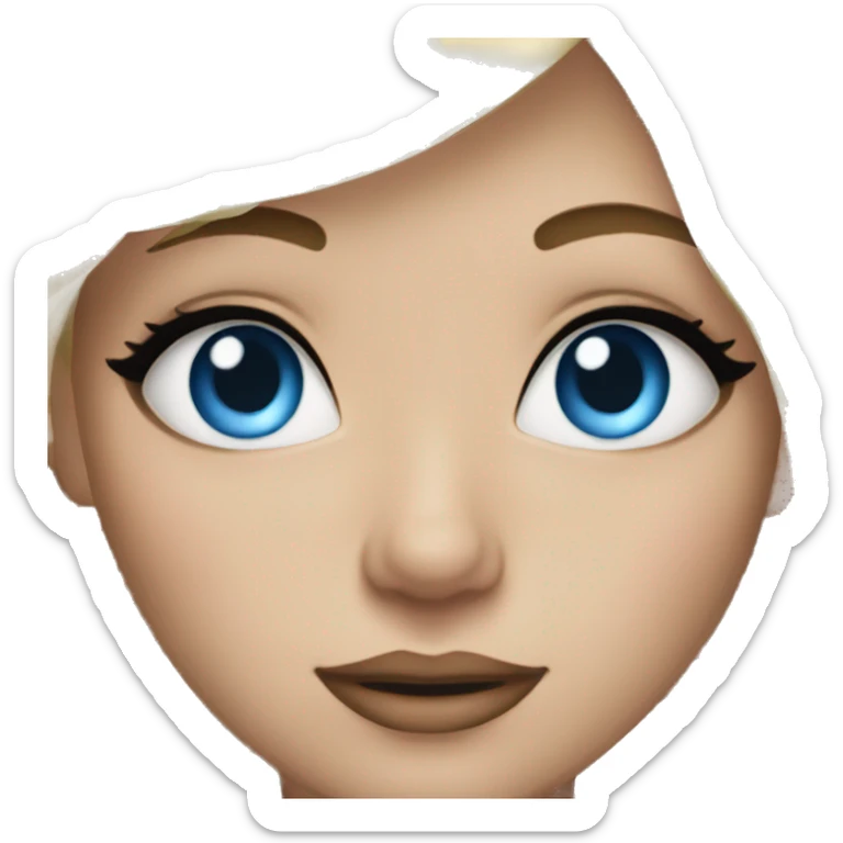 Girl with blue eyes blonde hair and a lot of makeup sticker