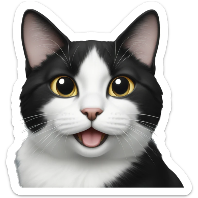 Black and white cat sticker