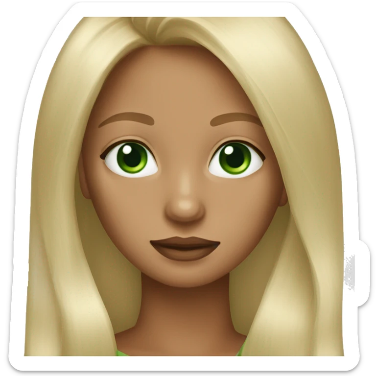 Blonde Woman with Green Eyes and Long hair chihuhua  sticker