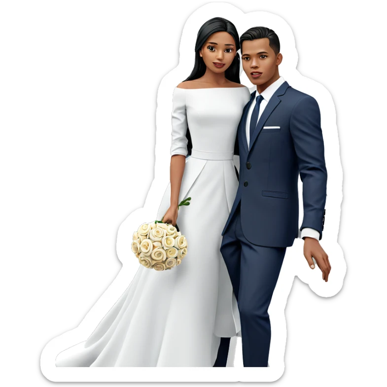 couple in formal attire sticker