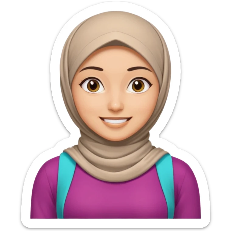 High resolution girl wearing a hijab and is a fitness trainer sticker