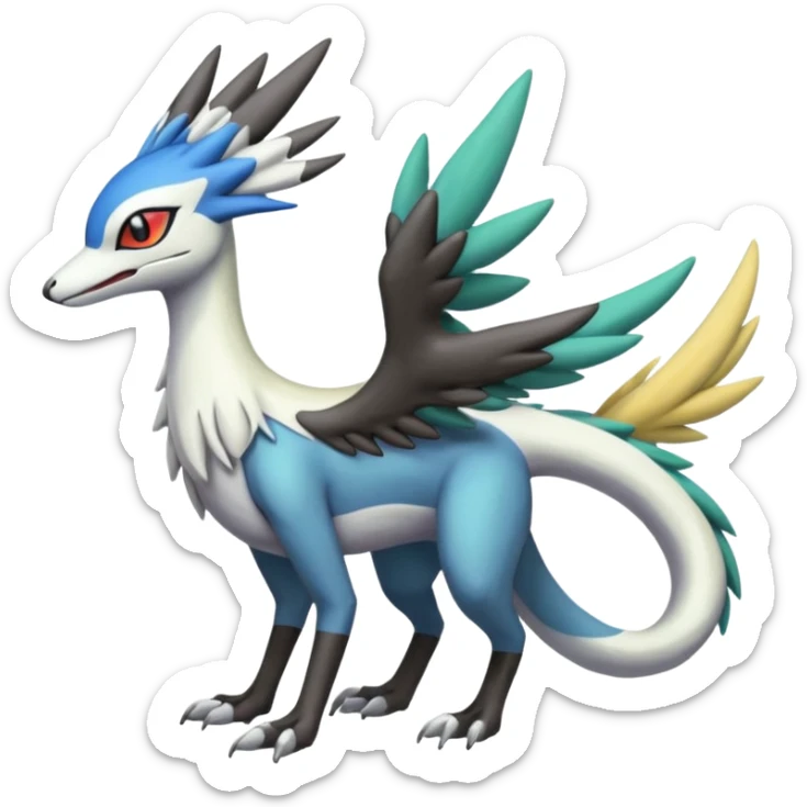 Meloetta-Trico-Silvally-Nargacuga-Sergal-Cresselia-Fakémon-creature-hybrid sticker